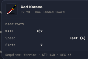 Red Katana | Global > Global MapleStory Classic World