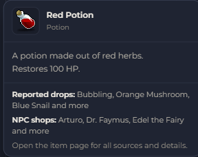 Red Potion | Global > Global MapleStory Classic World