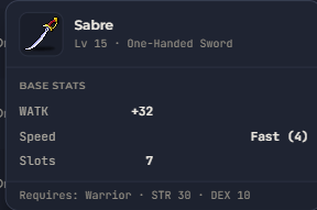 Sabre | Global > Global MapleStory Classic World