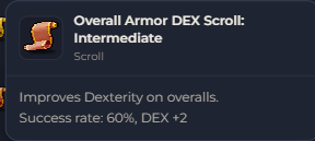Overall Armor DEX Scroll Intermediate | Global > Global MapleStory Classic World