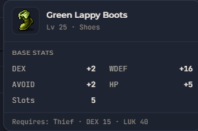 Green Lappy Boots | Global > Global MapleStory Classic World