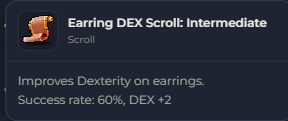 Earring DEX Scroll Intermediate | Global > Global MapleStory Classic World