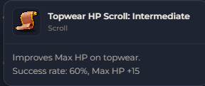 Topwear HP Scroll Intermediate | Global > Global MapleStory Classic World