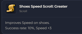 Shoes Speed Scroll Greater | Global > Global MapleStory Classic World