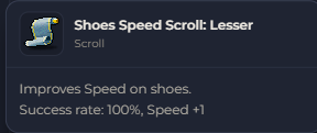 Shoes Speed Scroll Lesser | Global > Global MapleStory Classic World