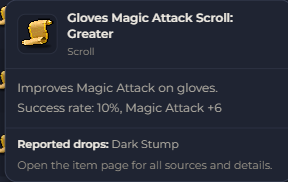Gloves Magic Attack Scroll Greater | Global > Global MapleStory Classic World