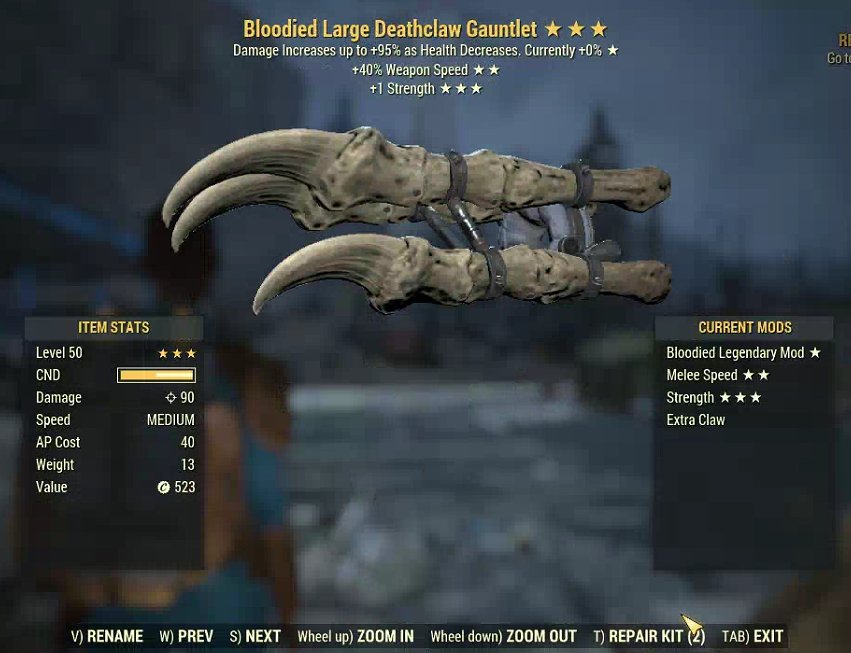 Bloodied Large Deathclaw Gauntlet (2024) | PS