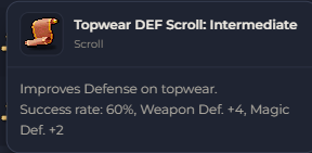 Topwear DEF Scroll Intermediate | Global > Global MapleStory Classic World