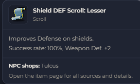Shield DEF Scroll Lesser | Global > Global MapleStory Classic World