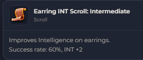 Earring INT Scroll Intermediate | Global > Global MapleStory Classic World