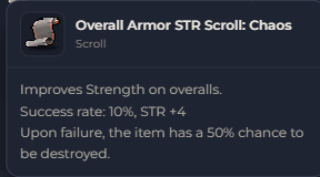 Overall Armor STR Scroll Chaos | Global > Global MapleStory Classic World