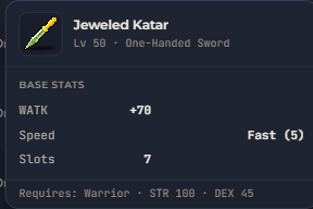 Jeweled Katar | Global > Global MapleStory Classic World