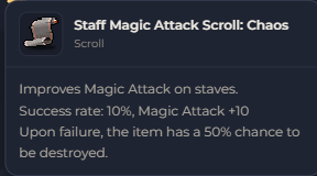 Staff Magic Attack Scroll Chaos | Global > Global MapleStory Classic World