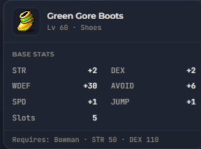 Green Gore Boots | Global > Global MapleStory Classic World