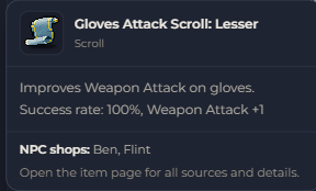 Gloves Attack Scroll Lesser | Global > Global MapleStory Classic World