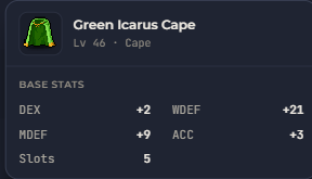 Green Icarus Cape | Global > Global MapleStory Classic World
