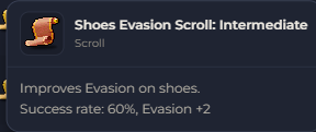 Shoes Evasion Scroll Intermediate | Global > Global MapleStory Classic World