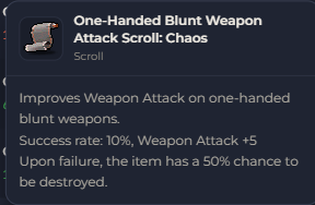 One-Handed Blunt Weapon Attack Scroll Chaos | Global > Global MapleStory Classic World