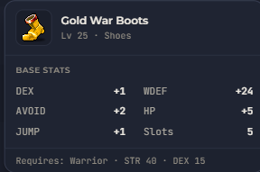 Gold War Boots | Global > Global MapleStory Classic World