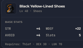 Black Yellow-Lined Shoes | Global > Global MapleStory Classic World