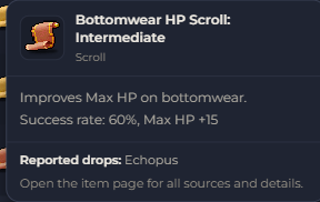 Bottomwear HP Scroll Intermediate | Global > Global MapleStory Classic World