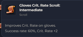 Gloves Crit. Rate Scroll Intermediate | Global > Global MapleStory Classic World