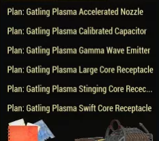 Gatling Plasma Plans mods bundle ( Large/Swift/Stinging Core Receptacle/Accelerated/Gamma Wave/Calibrated ) | PS