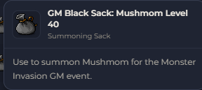 GM Black Sack Mushmom Level 40 | Global > Global MapleStory Classic World
