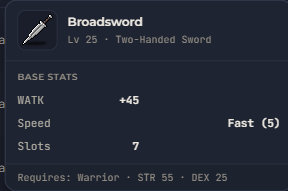 Broadsword | Global > Global MapleStory Classic World
