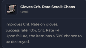 Gloves Crit. Rate Scroll Chaos | Global > Global MapleStory Classic World