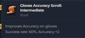 Gloves Accuracy Scroll Intermediate | Global > Global MapleStory Classic World