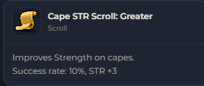 Cape STR Scroll Greater | Global > Global MapleStory Classic World