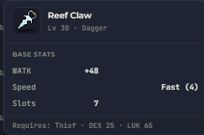 Reef Claw | Global > Global MapleStory Classic World