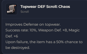 Topwear DEF Scroll Chaos | Global > Global MapleStory Classic World