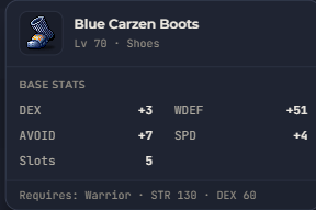 Blue Carzen Boots | Global > Global MapleStory Classic World