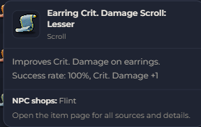 Earring Crit. Damage Scroll Lesser | Global > Global MapleStory Classic World