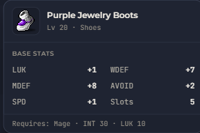 Purple Jewelry Boots | Global > Global MapleStory Classic World