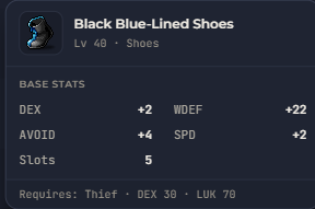 Black Blue-Lined Shoes | Global > Global MapleStory Classic World