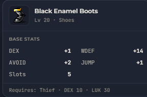 Black Enamel Boots | Global > Global MapleStory Classic World