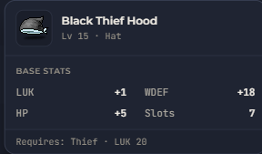 Black Thief Hood | Global > Global MapleStory Classic World