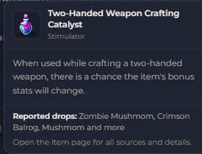 Two-Handed Weapon Crafting Catalyst | Global > Global MapleStory Classic World