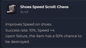 Shoes Speed Scroll Chaos | Global > Global MapleStory Classic World