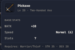 Pickaxe | Global > Global MapleStory Classic World