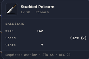 Studded Polearm | Global > Global MapleStory Classic World