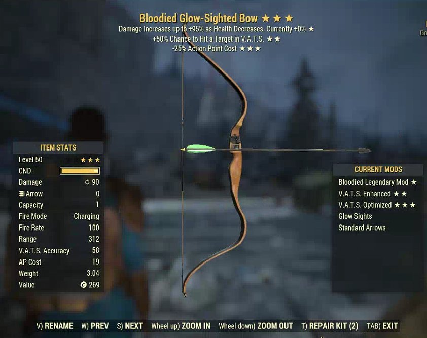 Bloodied Glow- Sighted Compound Bow (2024) | PS