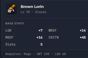 Brown Lorin | Global > Global MapleStory Classic World