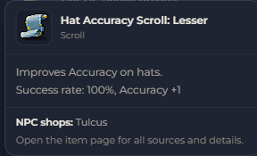 Hat Accuracy Scroll Lesser | Global > Global MapleStory Classic World