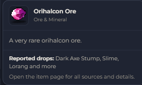 Orihalcon Ore | Global > Global MapleStory Classic World