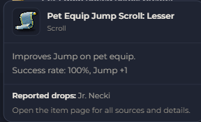 Pet Equip Jump Scroll Lesser | Global > Global MapleStory Classic World