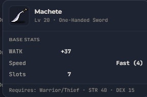 Machete | Global > Global MapleStory Classic World
